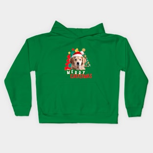 Merry Christmas brown dog ,Brafdesign Kids Hoodie